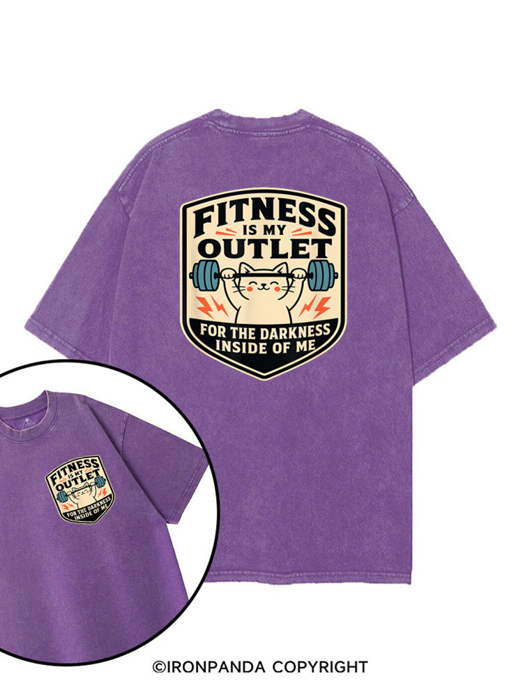 FITNESS IS MY OUTLET FOR THE DARKNESS INSIDE OF ME printed Gym Shirt