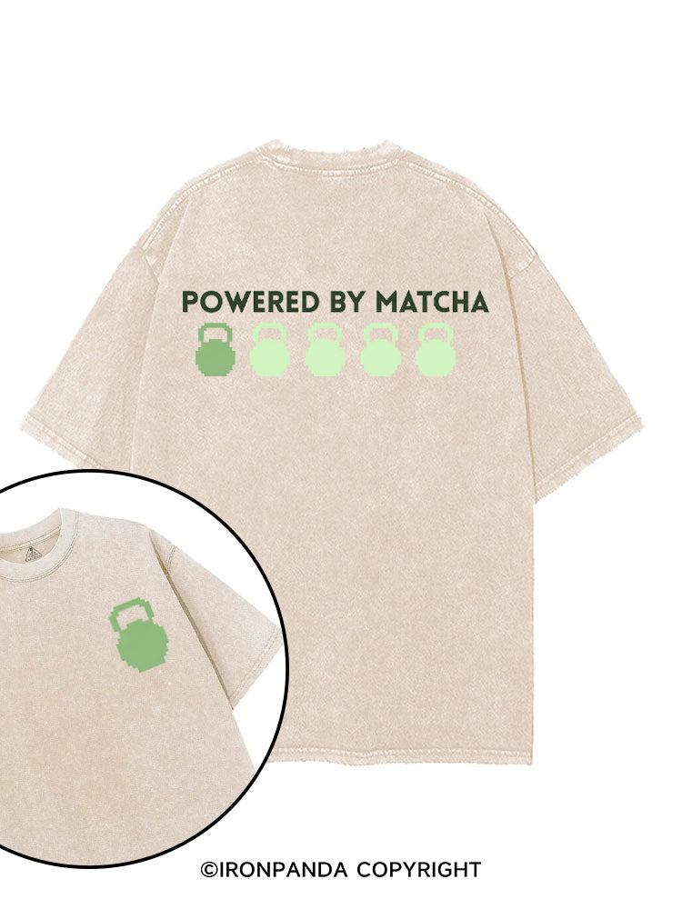 POWERED BY MATCHA GYM LOVER printed Gym Shirt
