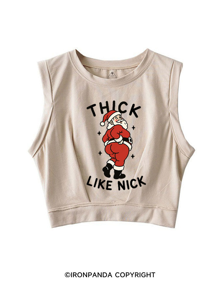 THICK LIKE NICK MERRY THICCMAS SLEEVELESS CROP TOPS