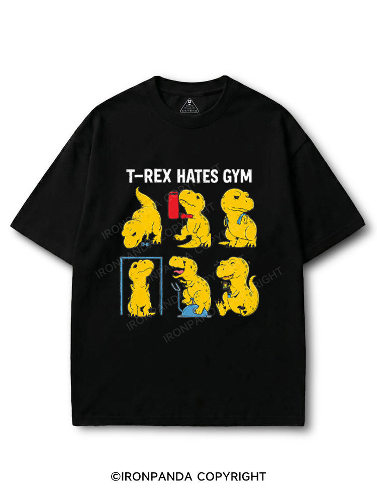 T-Rex Hates Gym Workout Dinosaur COTTON PUMP COVER
