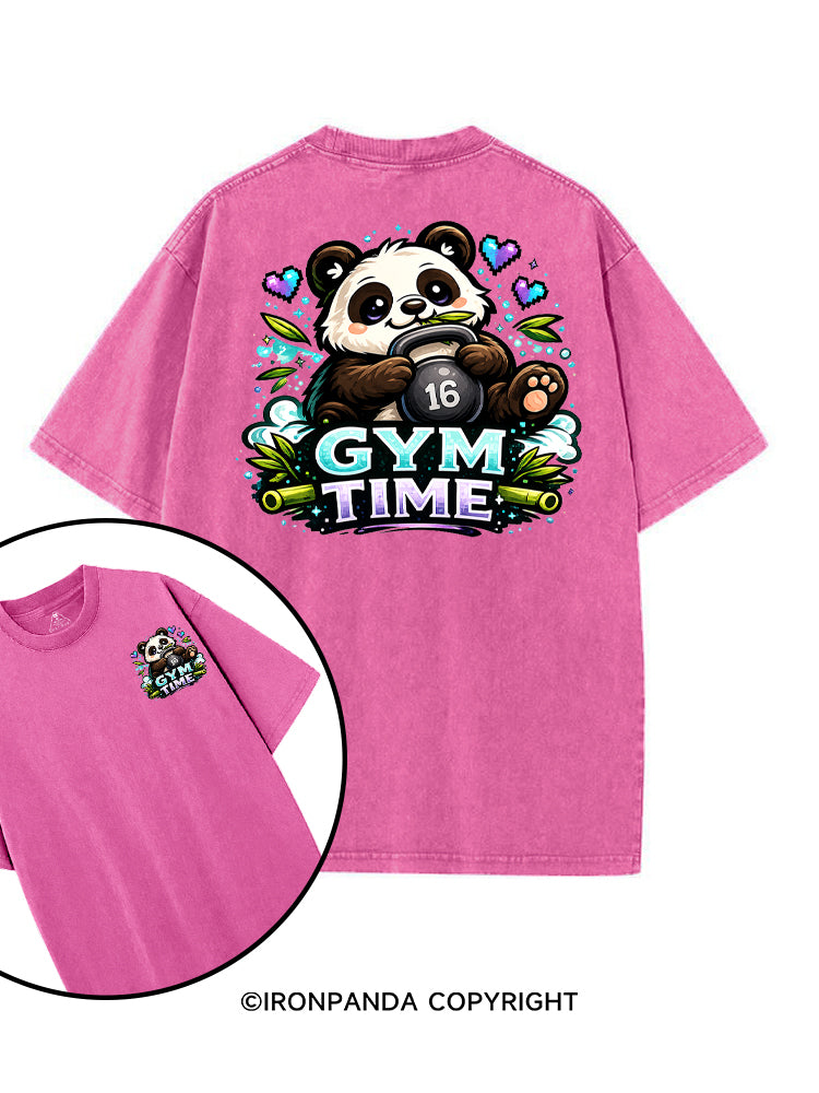 GYM TIME KETTLEBELL PANDA printed Gym Shirt