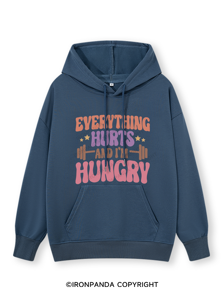 Everything Hurts and I'm Hungry Letter Classic Gym Hoodie