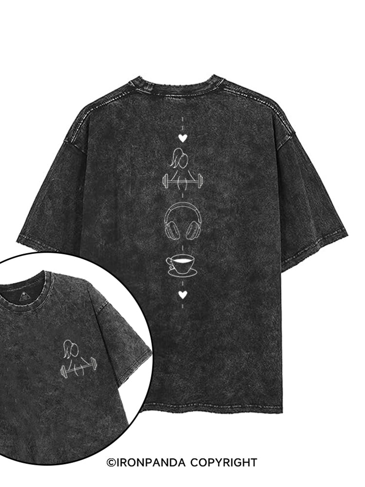 BARBELL, BEATS & BREW printed Gym Shirt
