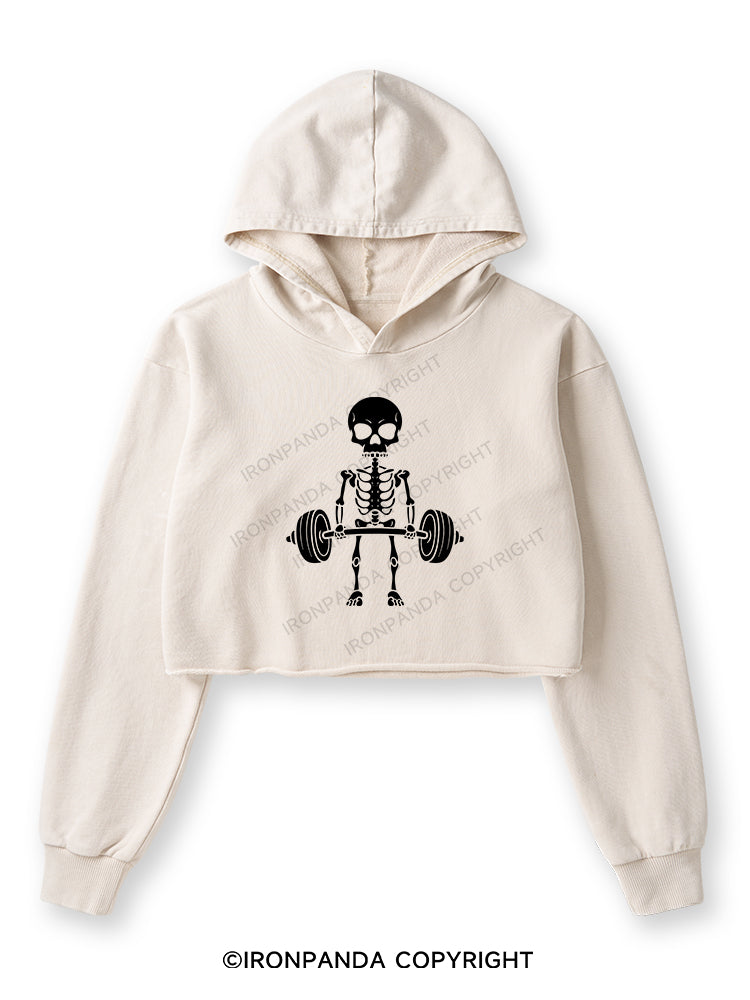DEADLIFT SQUAD Washed Crop Hoodie