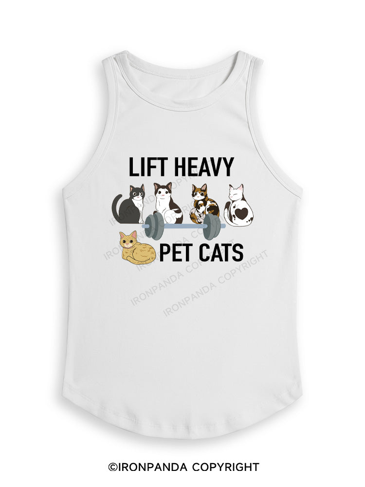 LIFT HEAVY PET CATS Fitted Tank Top