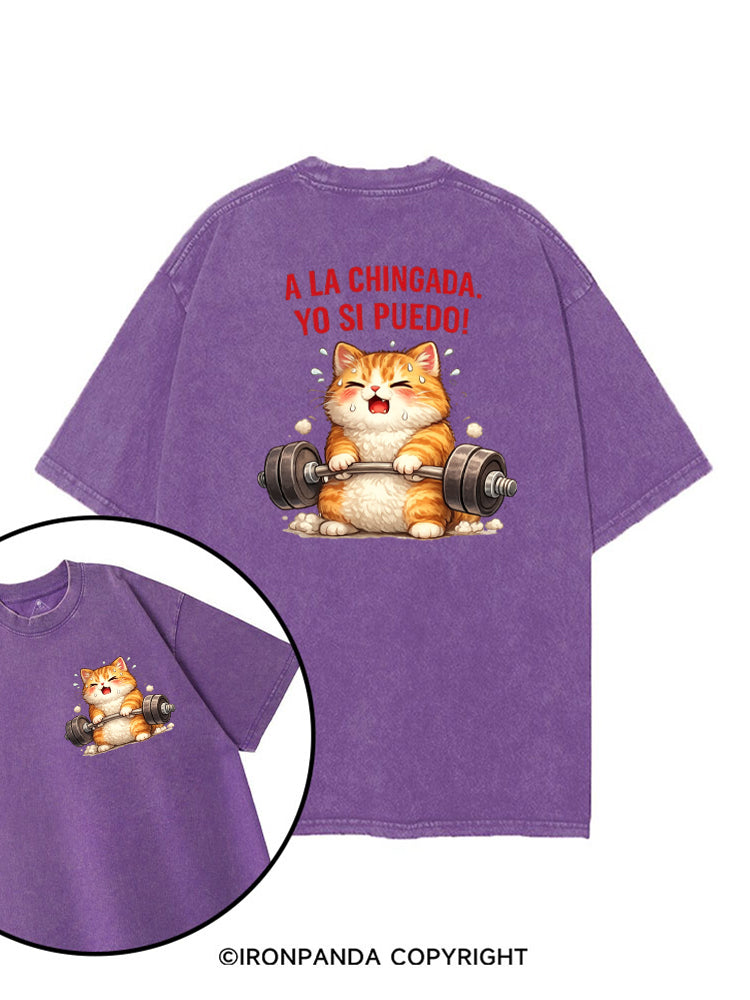 A LA CHINGADA. YO SI PUEDO! printed Gym Shirt