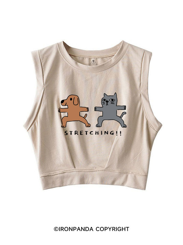 STRETCHING!! SLEEVELESS CROP TOPS