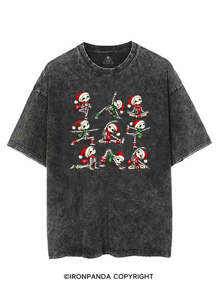 Yoga Skeleton Santa Hat Yogi VINTAGE GYM SHIRT