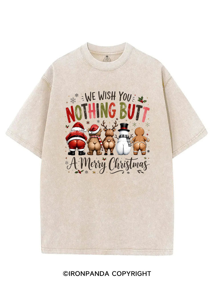 WE WISH YOU NOTHING BUTT A Merry Christmas VINTAGE GYM SHIRT