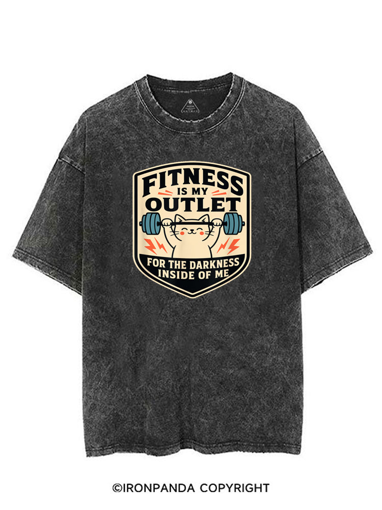 FITNESS IS MY OUTLET FOR THE DARKNESS INSIDE OF ME VINTAGE GYM SHIRT