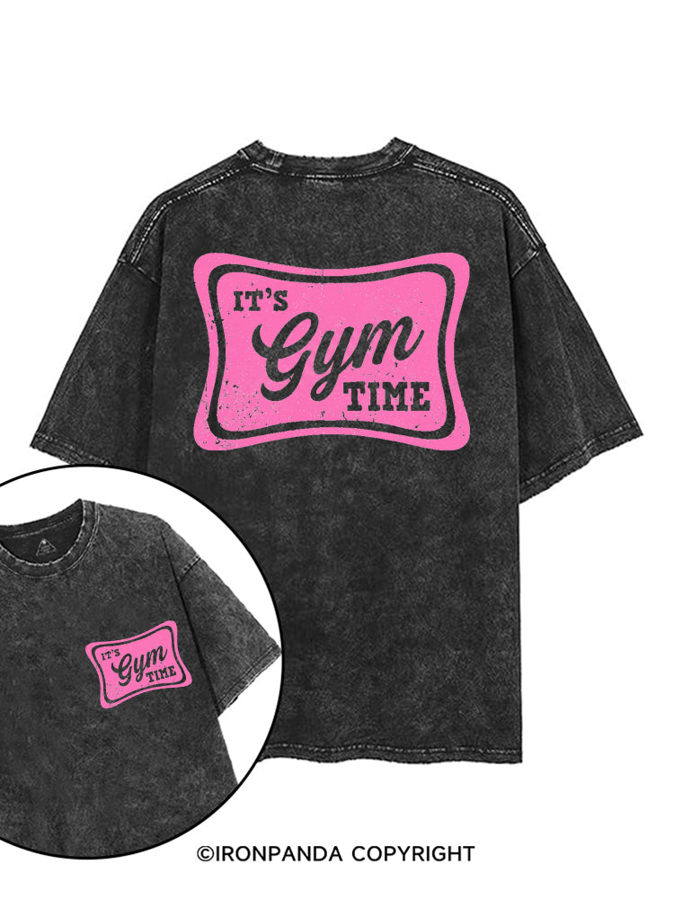 IT'S GYM TIME PINK STYLE printed Gym Shirt