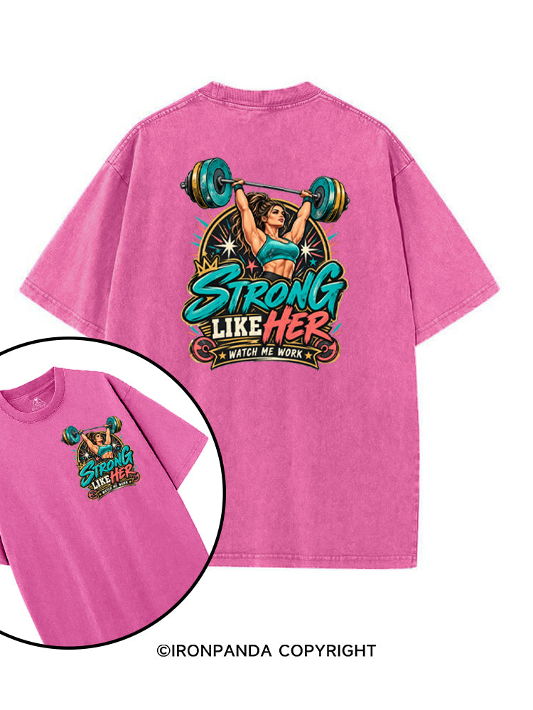 Strong Like Her Weightlifting printed Gym Shirt