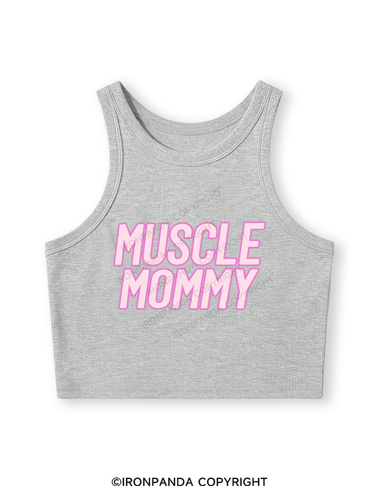 MUSCLE MOM Fitted Crop Tank Top