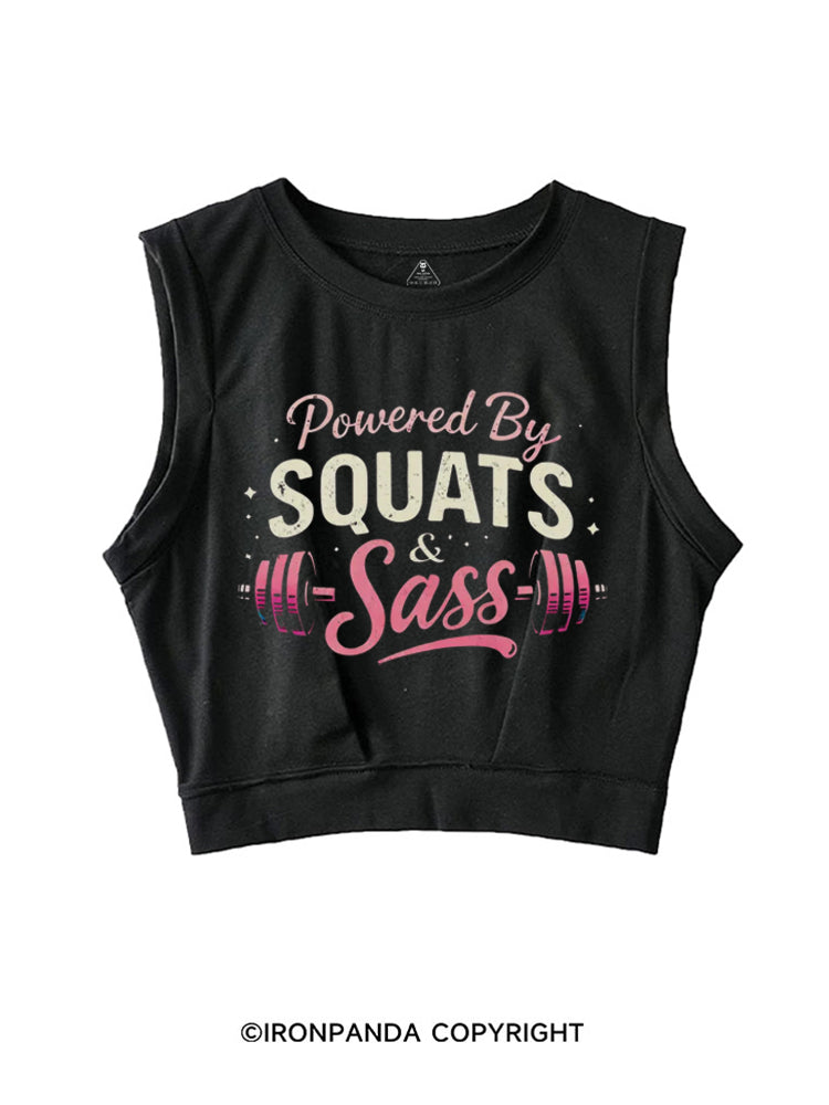 Powered By Squats and Sass SLEEVELESS CROP TOPS