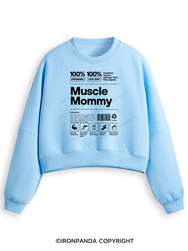 Muscle Mom Letters Fleece Crop Sweatshirt