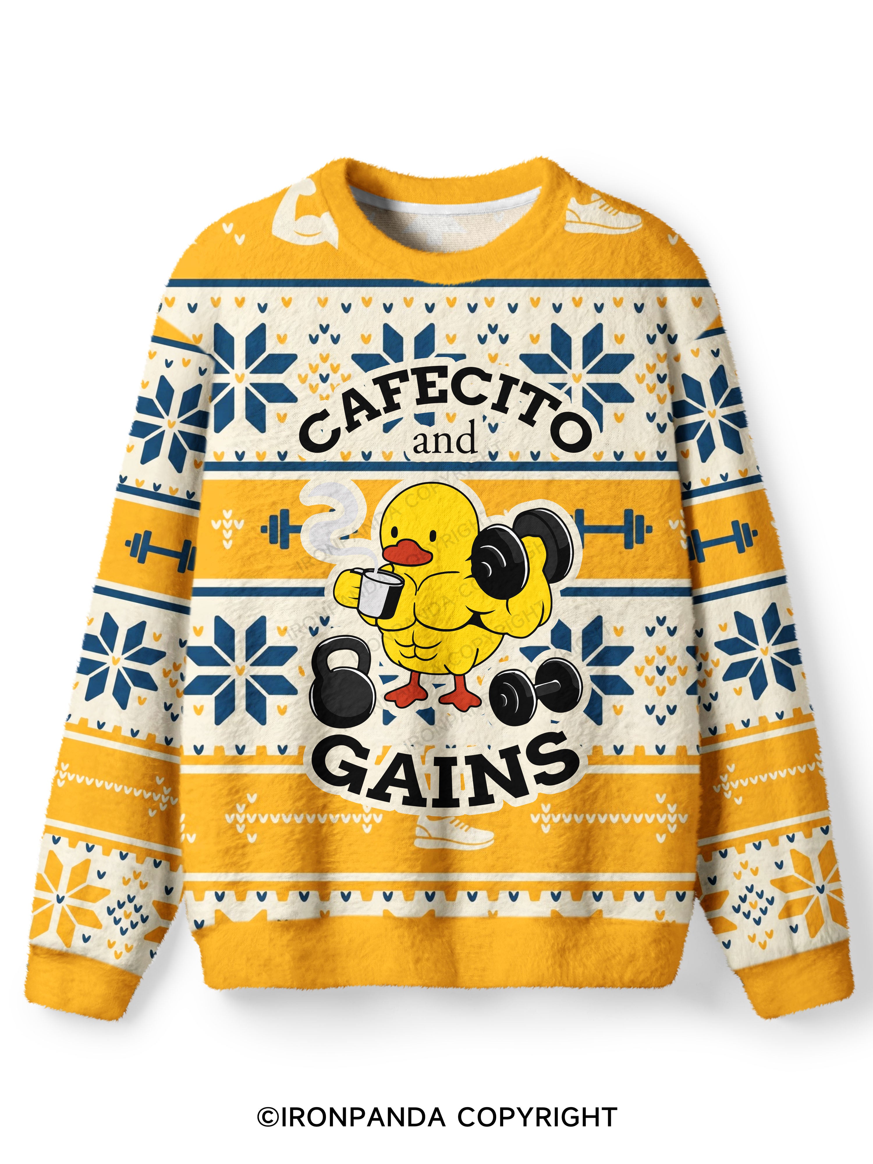 CAFECITO AND GAINS Ugly Fuzzy Fleece Sweater