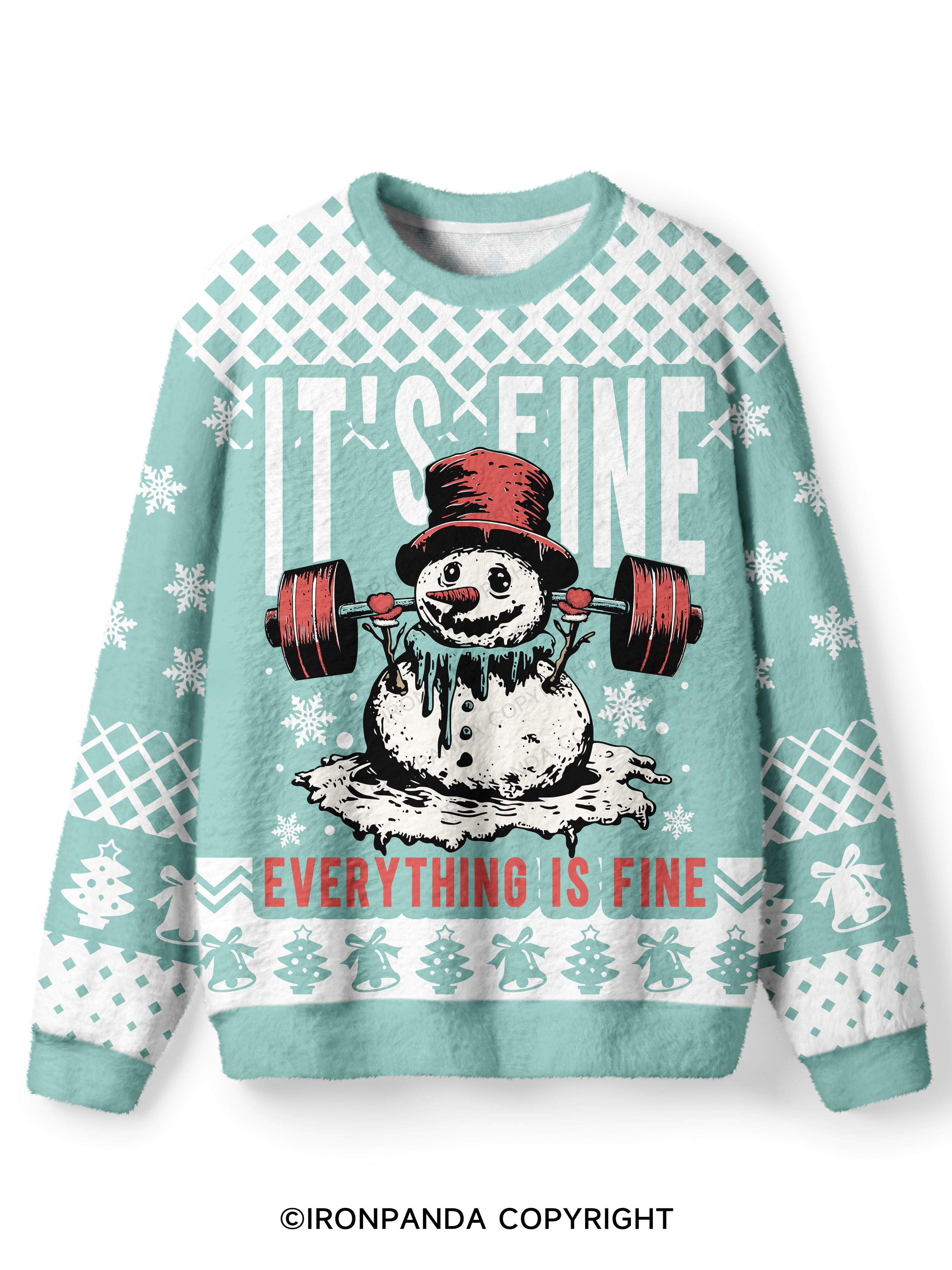 IT'S FINE EVERYTHING IS FINE Ugly Fuzzy Fleece Sweater