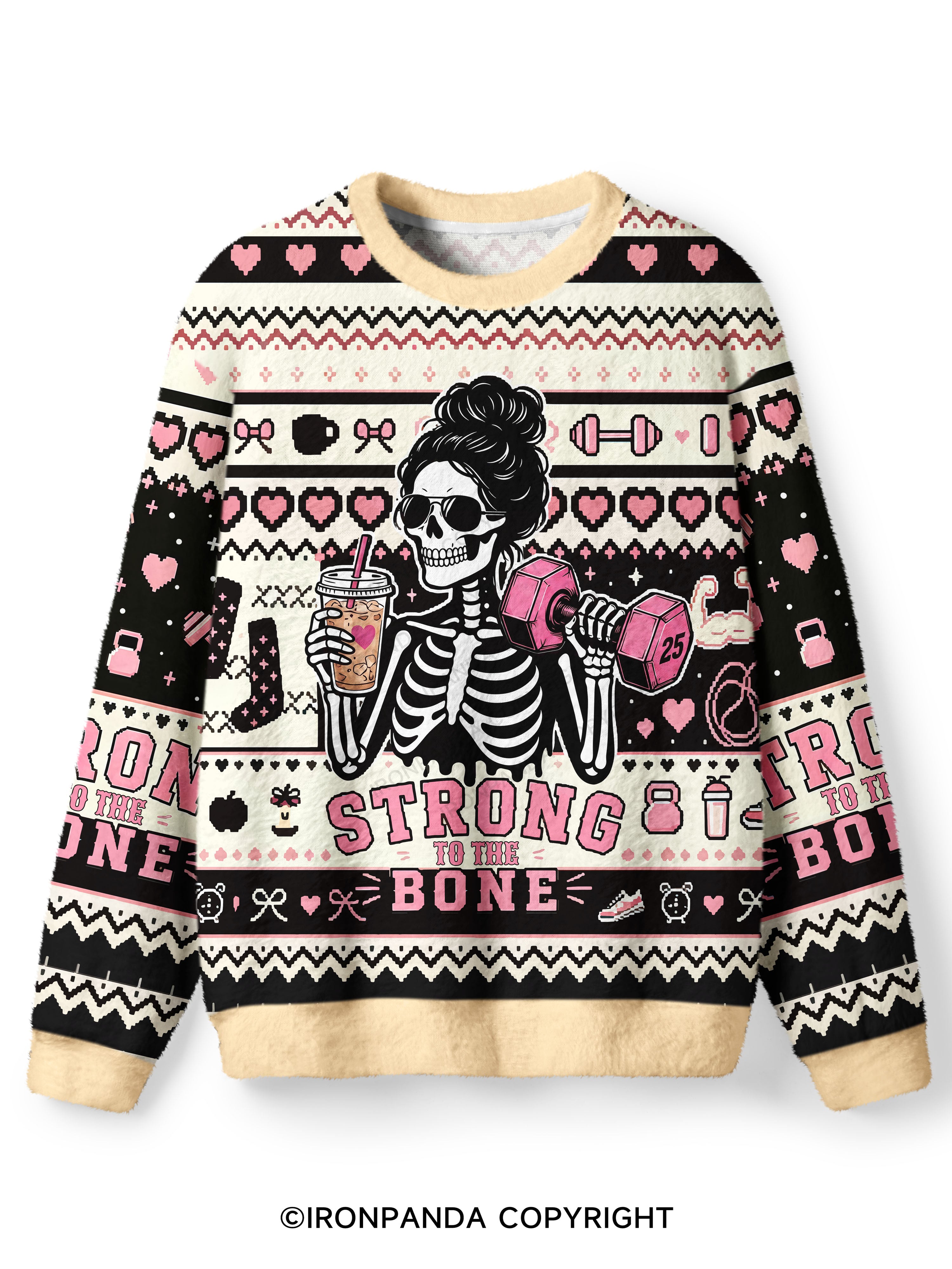 STRONG TO THE BONE Ugly Fuzzy Fleece Sweater