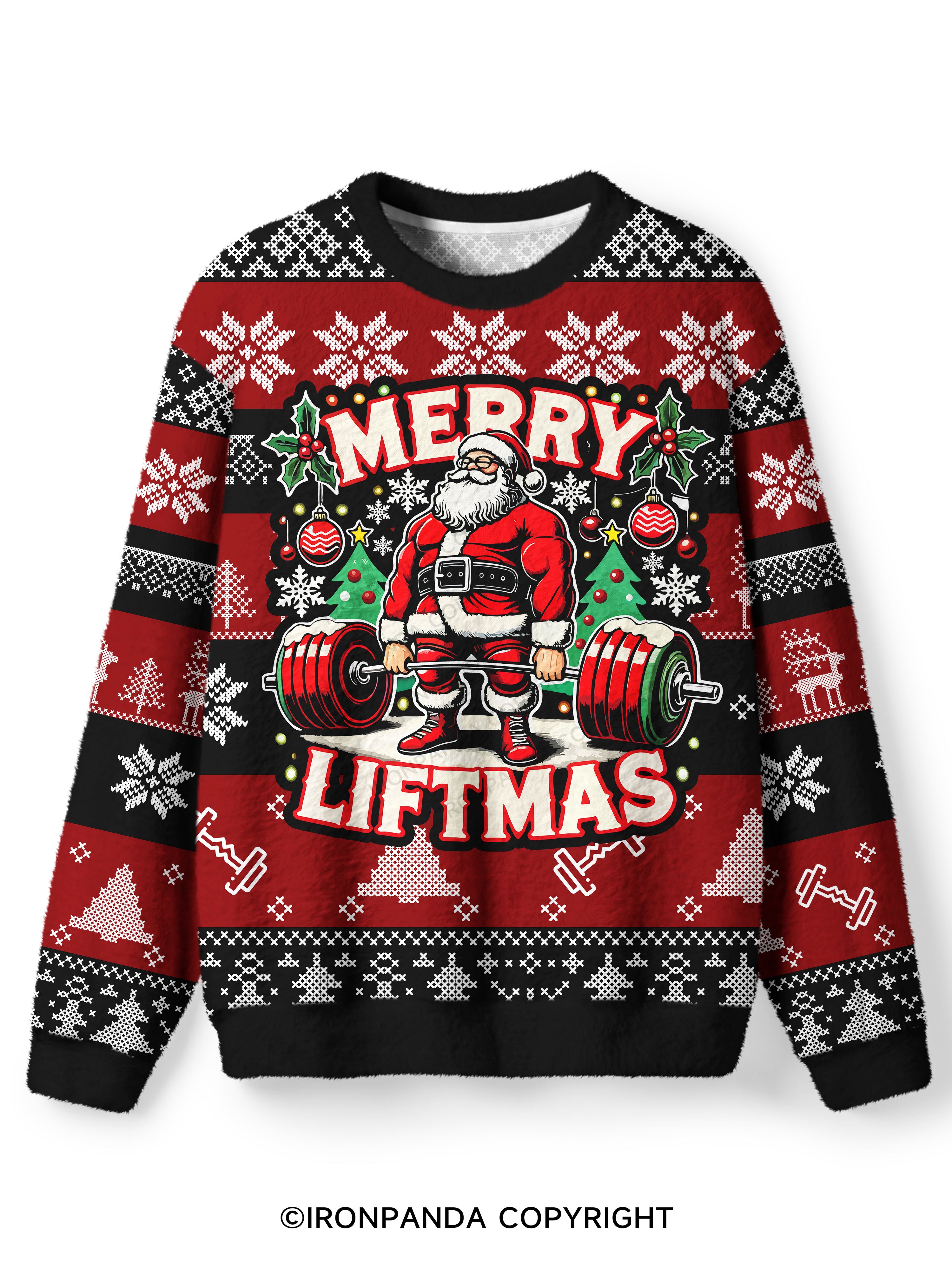 Merry Liftmas Ugly Fuzzy Fleece Sweater