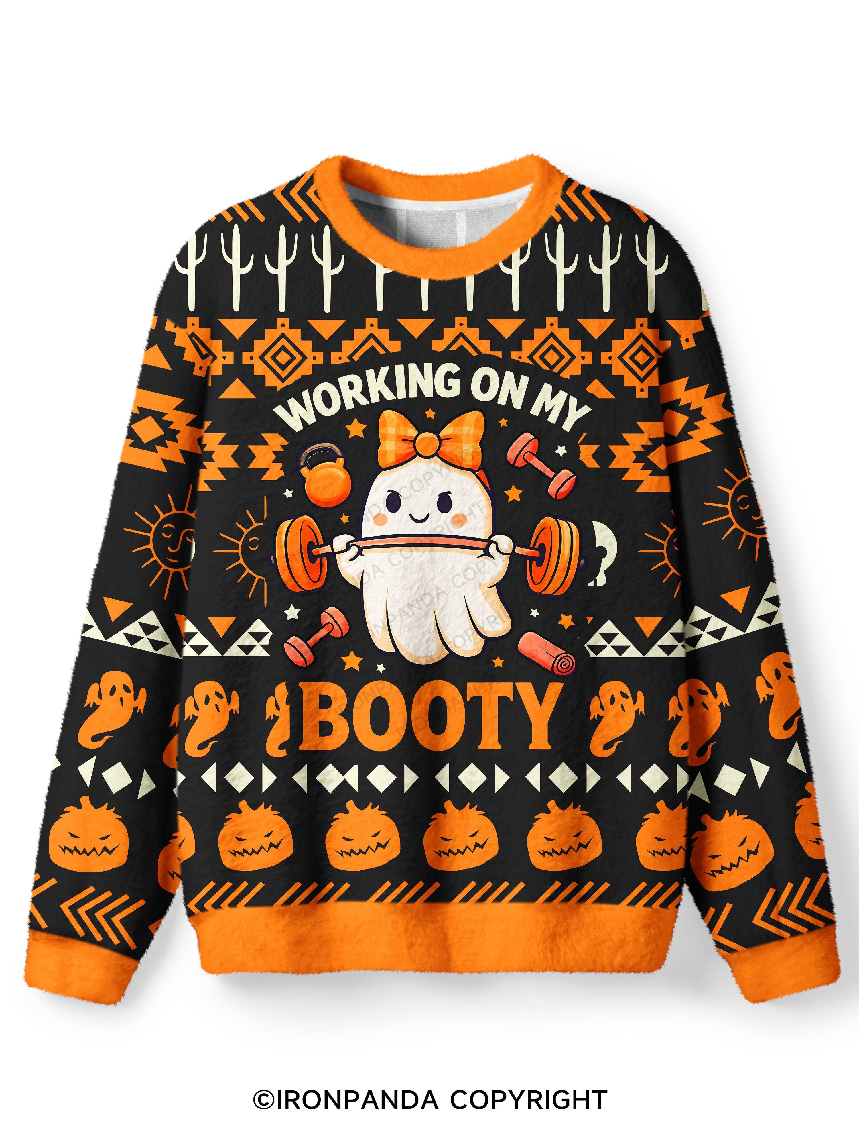 WORKING ON MY BOOTY Ugly Fuzzy Fleece Sweater
