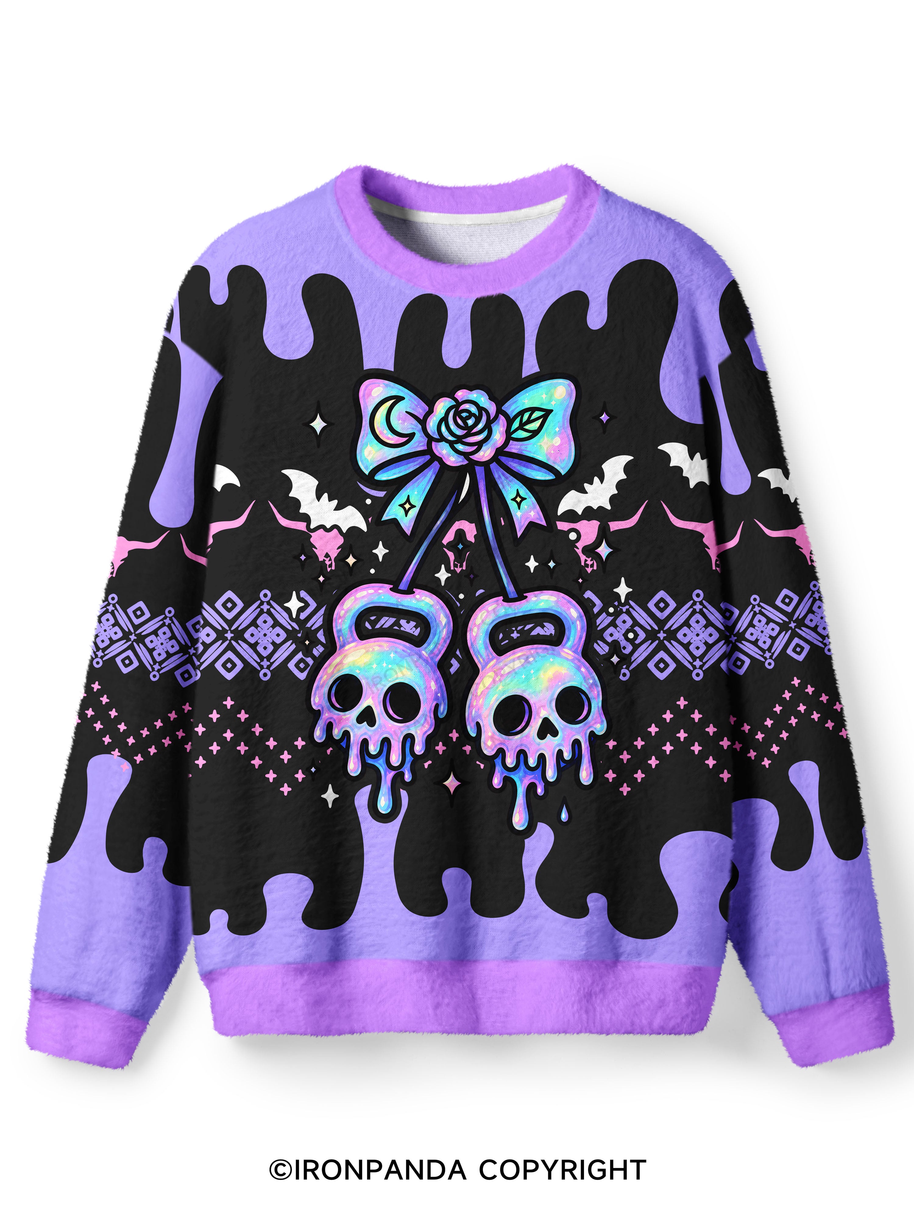 GHOST DRIP KETTLEBELLS Ugly Fuzzy Fleece Sweater