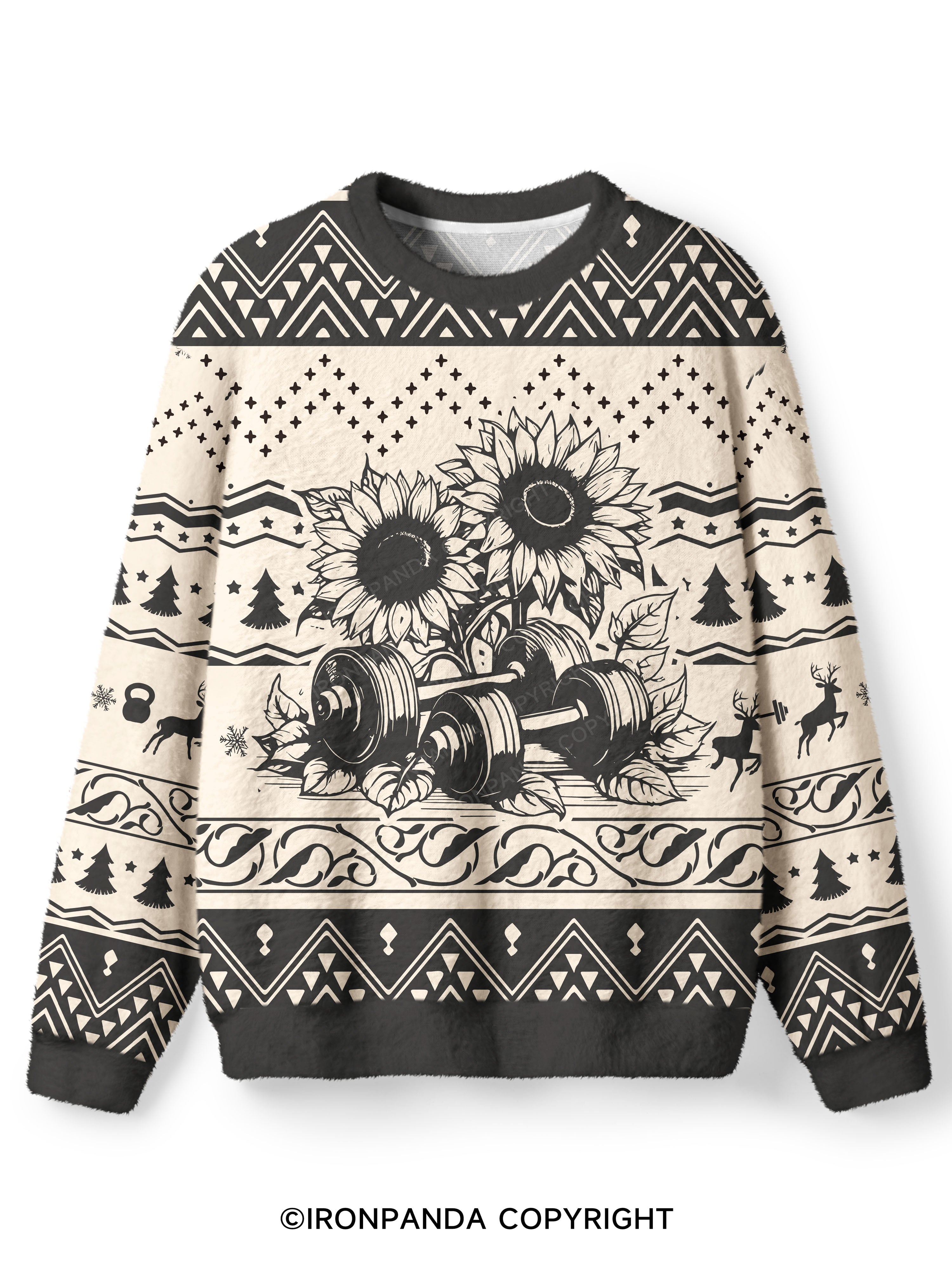 Greatness IS BUILT ONE REP AT A TIME Ugly Fuzzy Fleece Sweater