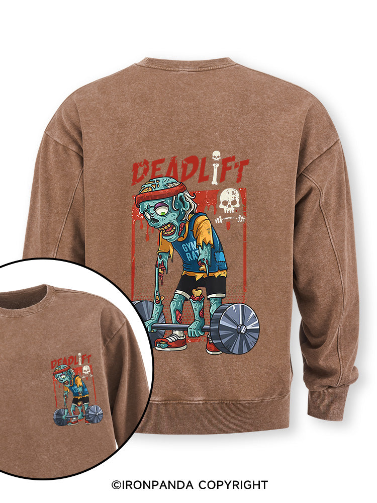deadlift zombie Double-Sided Printed Washed Sweatshirt