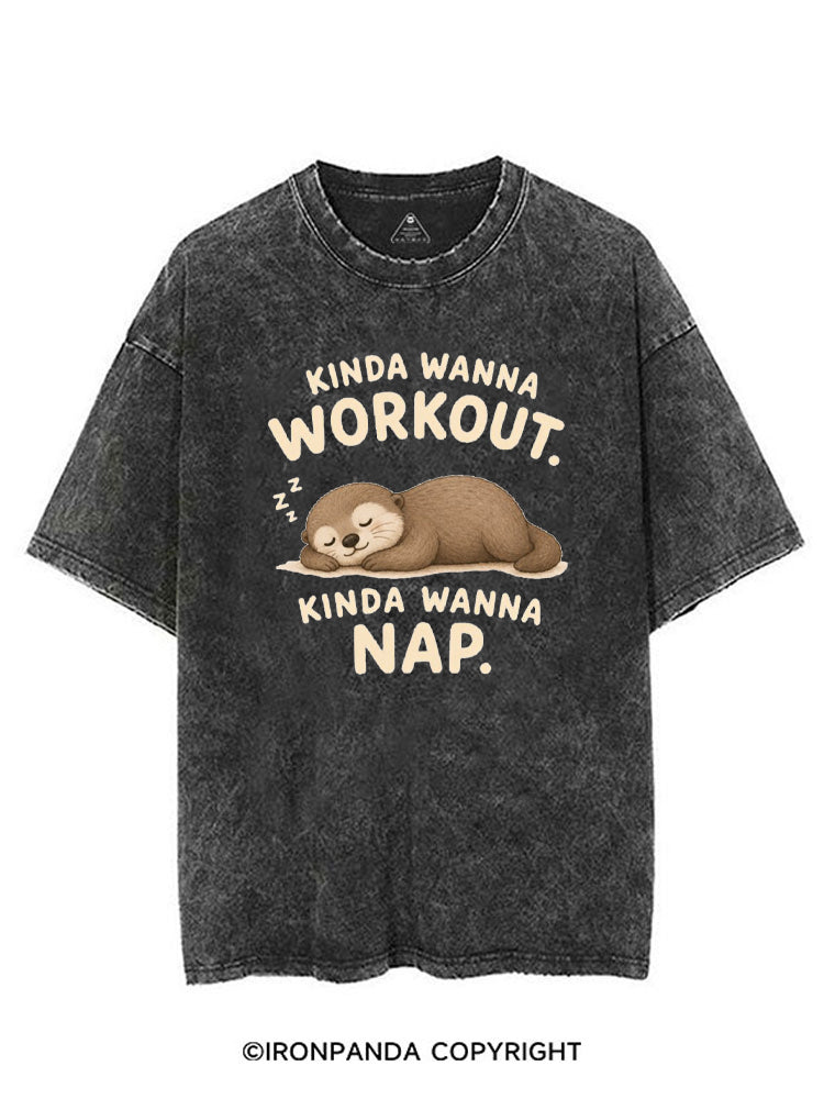 KINDA WANNA WORKOUT KINDA WANNA NAP VINTAGE GYM SHIRT