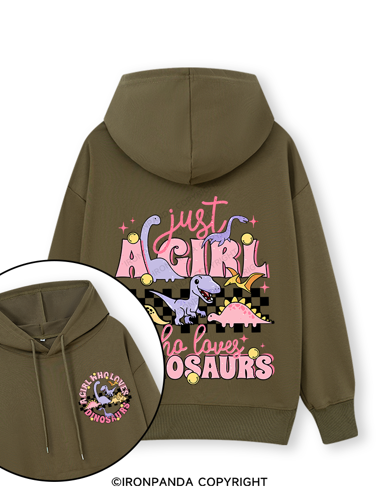 Just A Girl Who Loves Dinosaurs Double-Sided Printed Classic Gym Hoodie