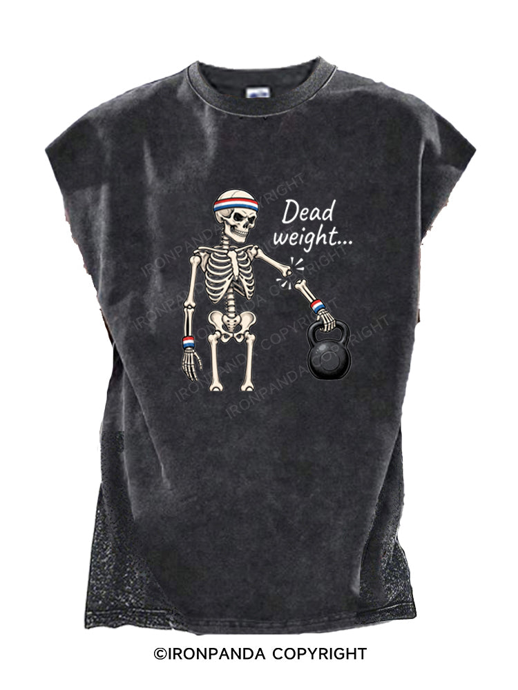 Dead Weight Funny Skeleton Cut Off Tank