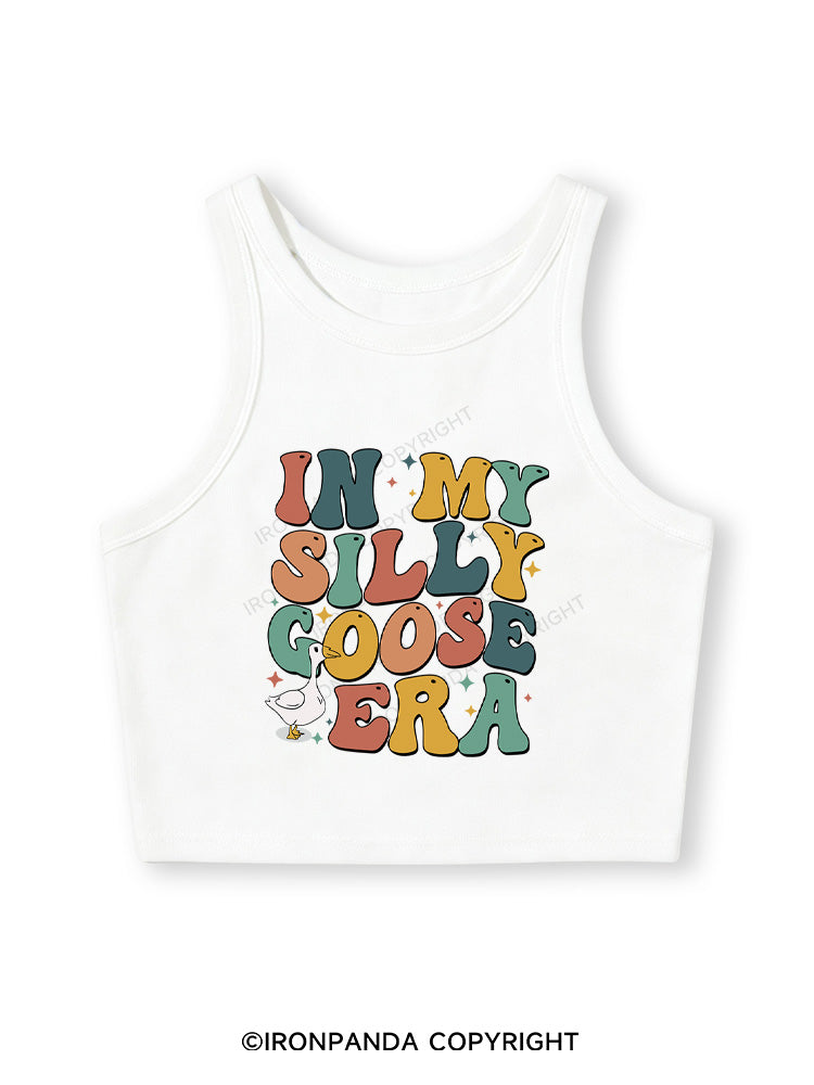 IN MY SILLY GOOSE ERA Fitted Crop Tank Top