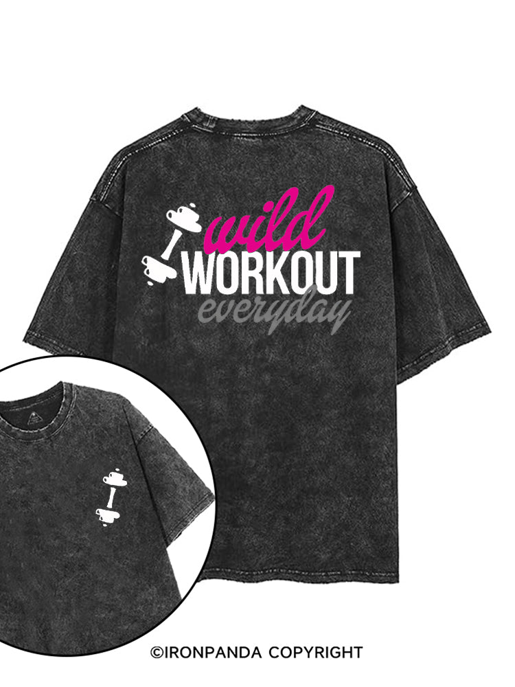 WILD WORKOUT EVERYDAY printed Gym Shirt