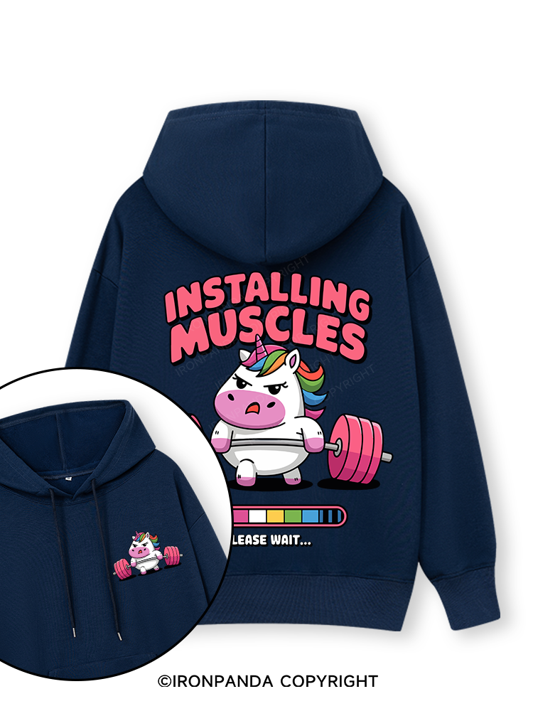 INSTALLING MUSCLES Double-Sided Printed Classic Gym Hoodie