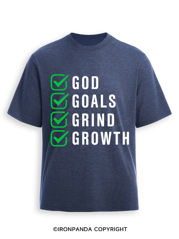 God Goals Grind Growth Ultra Soft Heather T-Shirt