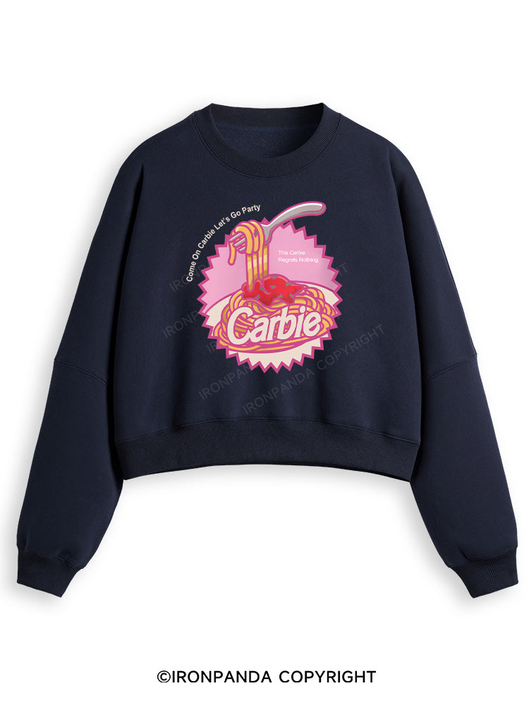 Carbie I Love Carbs Bread Pasta Pizza Fleece Crop Sweatshirt