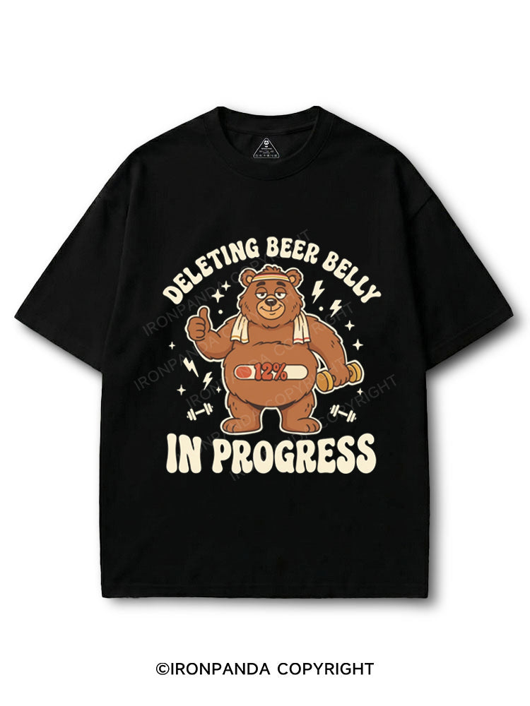 Deletin Beer Belly In Progress Funny Fitness COTTON PUMP COVER