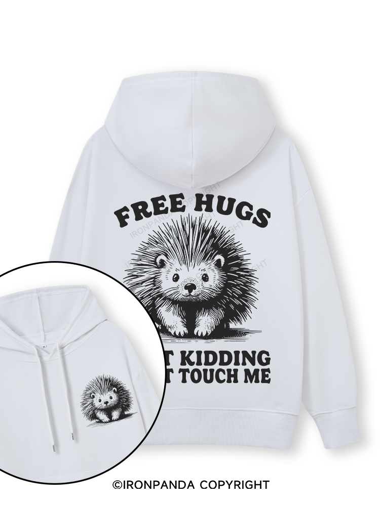 Free Hugs Just Kidding Don't Touch Me Lion Double-Sided Printed Classic Gym Hoodie