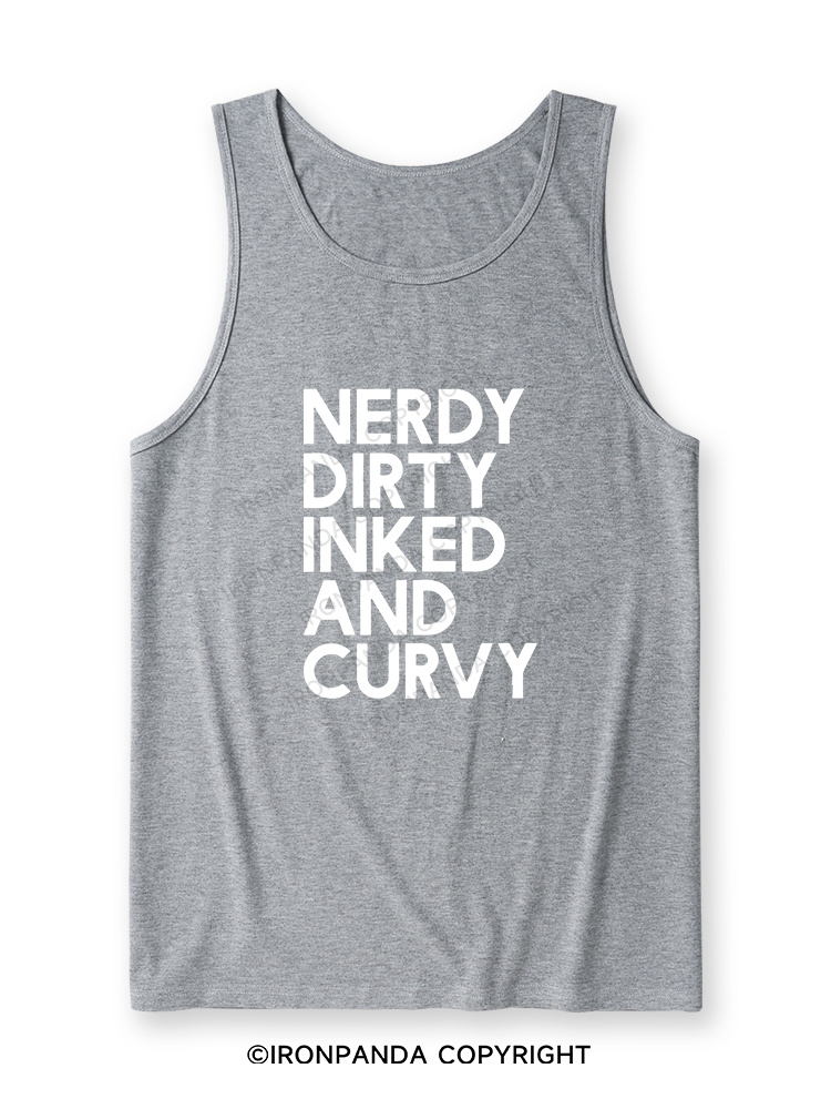 NERDY, DIRTY, INKED AND CURVY Ultra Soft Heather Tank