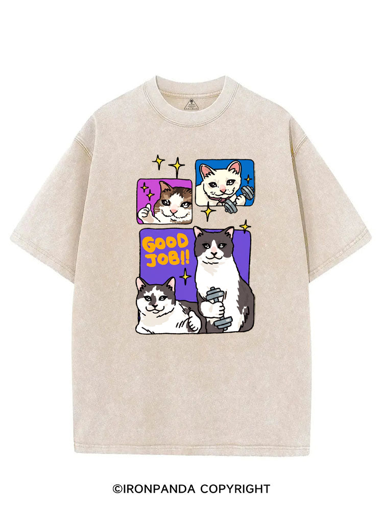 GOOD JOB BE YOURSELF GYM KITTY VINTAGE GYM SHIRT