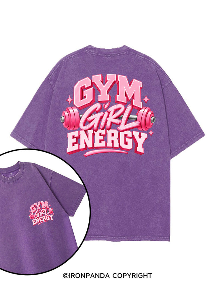 GYM GIRL ENERGY PINK POSITIVE VIBE printed Gym Shirt