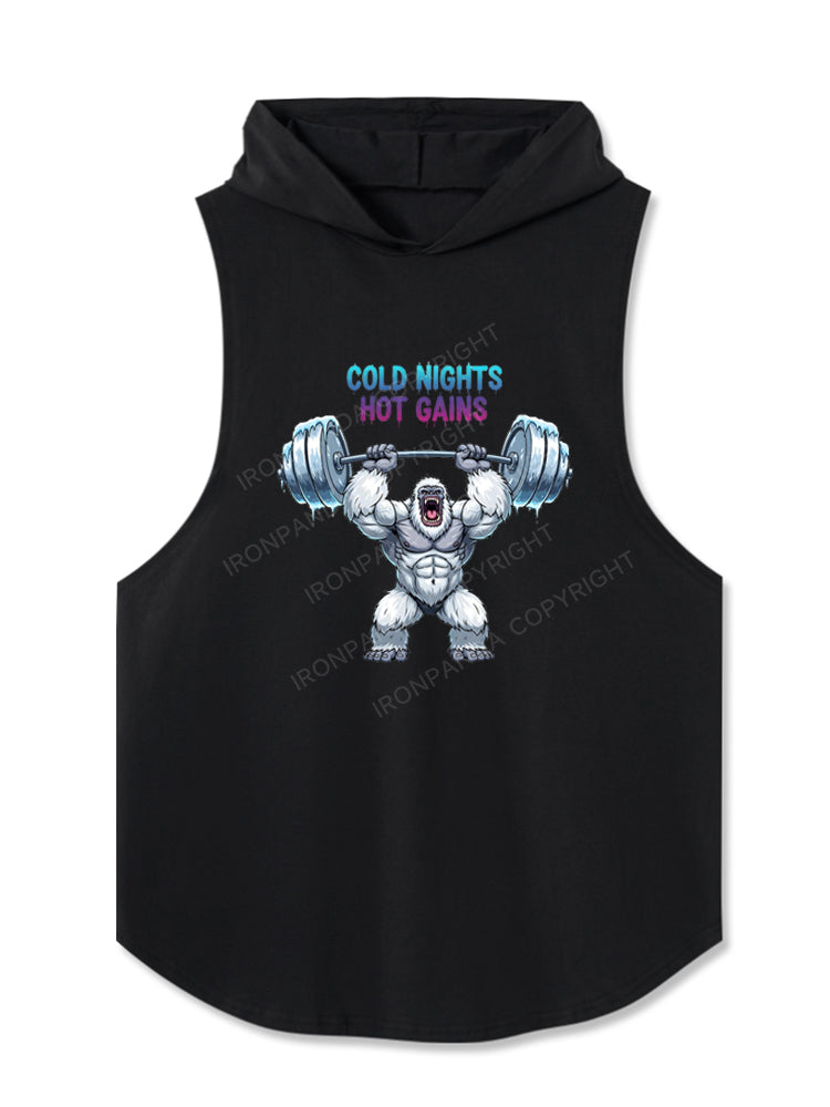 Cold Nights Hot Gains Hooded Tank