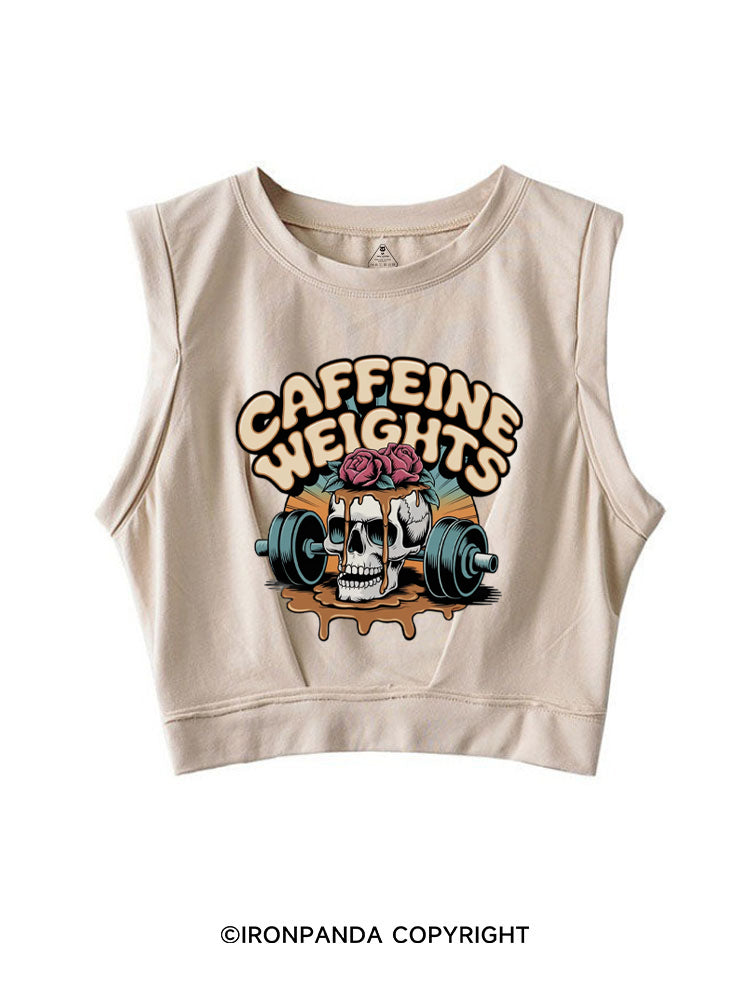 Caffeine weights skeleton SLEEVELESS CROP TOPS