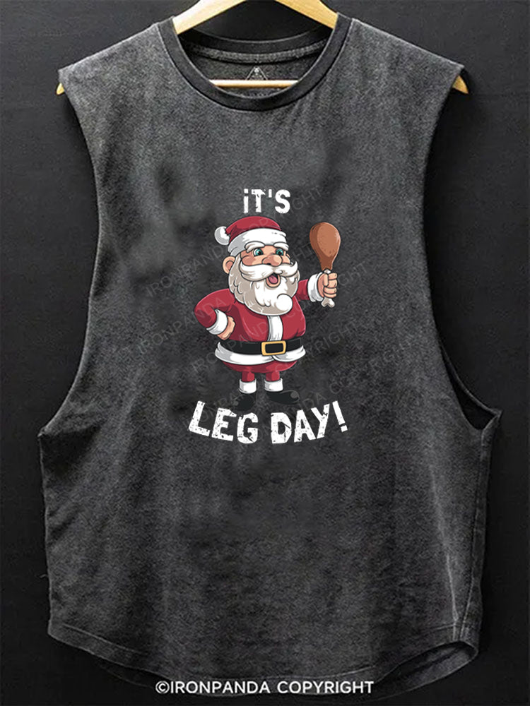 Santa Claus Leg Day Scoop Bottom Cotton Tank