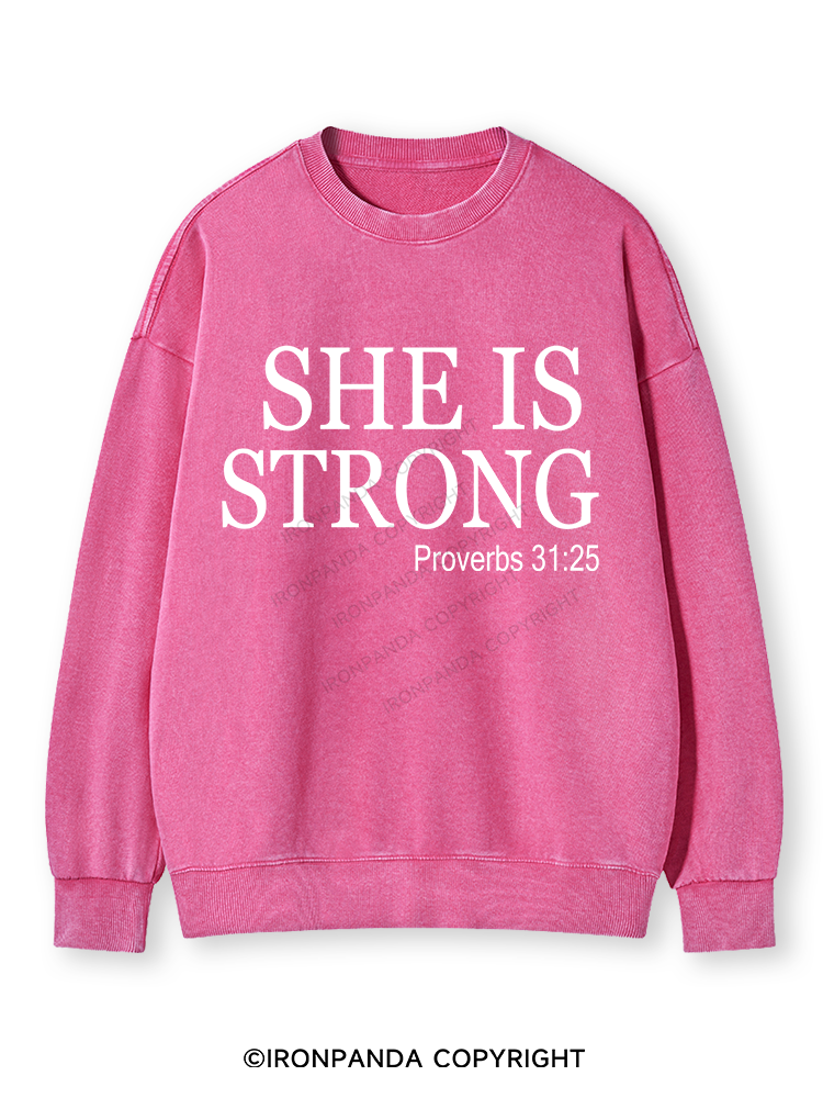SHE IS STRONG Washed Sweatshirt