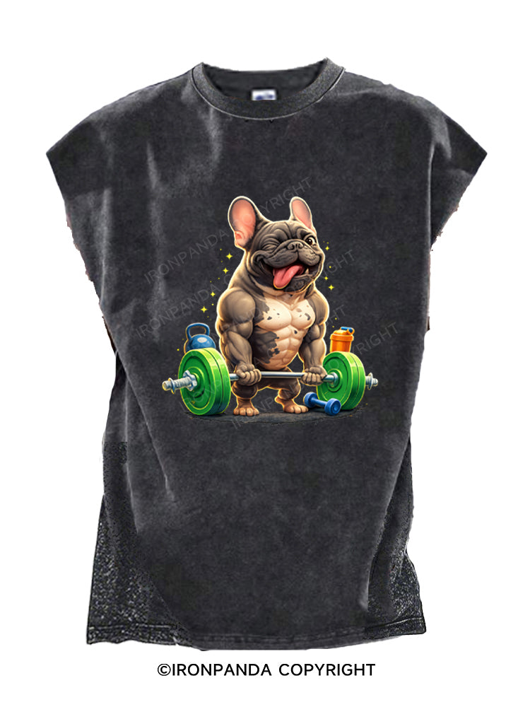 Funny French Bulldog Bodybuilding Cut Off Tank