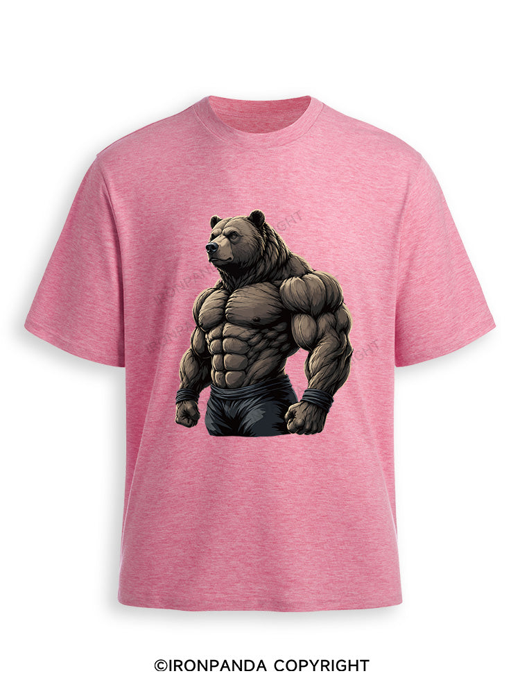 Muscular Bear Bodybuilder Performance Ultra Soft Heather T-Shirt