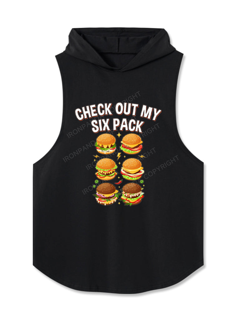 Check Out My Six Pack Hamburger Hooded Tank