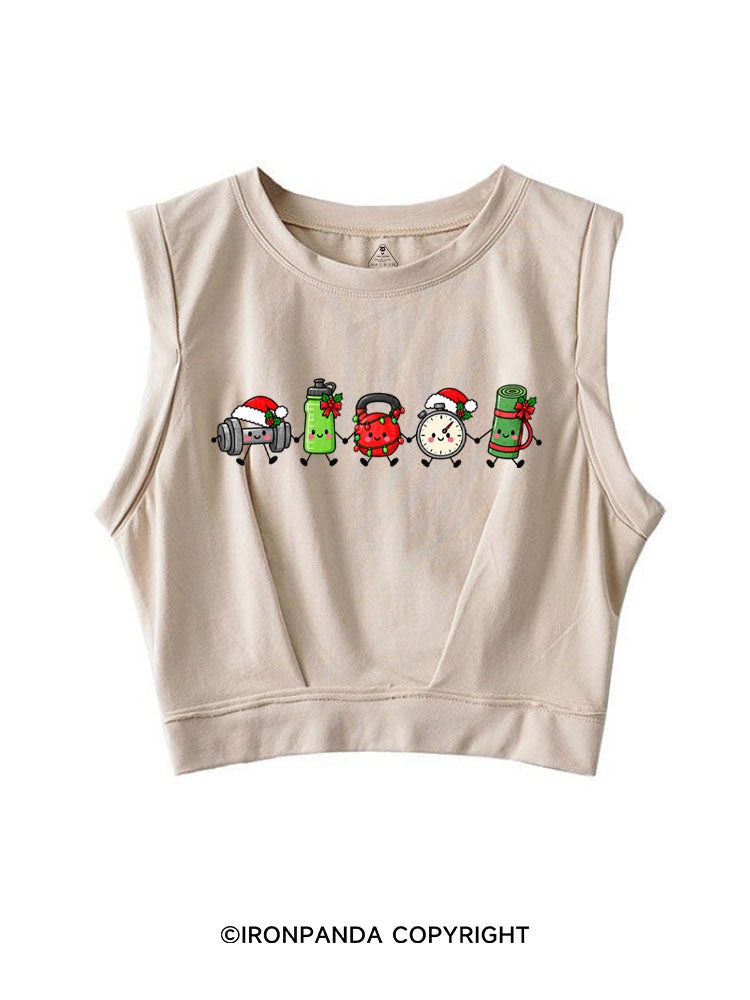 Christmas Workout SLEEVELESS CROP TOPS