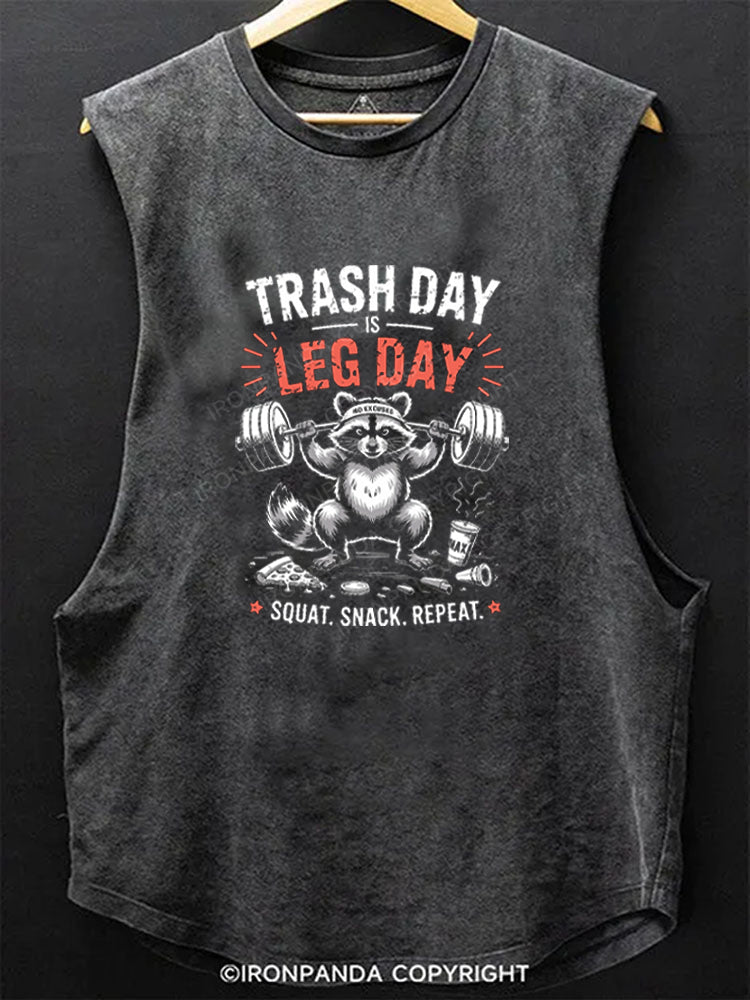 Trash Day Is Leg Day Scoop Bottom Cotton Tank