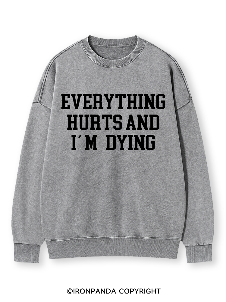 EVERYTHING HURTS AND I'M DYING Washed Sweatshirt